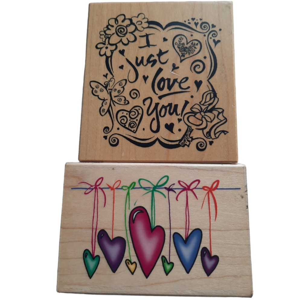 Stampin 'Up Retired Smile 2 Pieces Wood Mounted Stamps